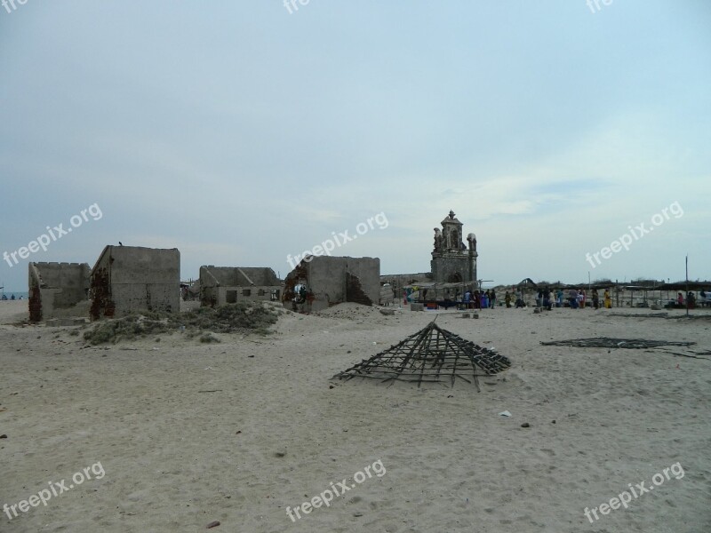 Ruined City Dhanushkodi Cyclone Ghost Town Free Photos