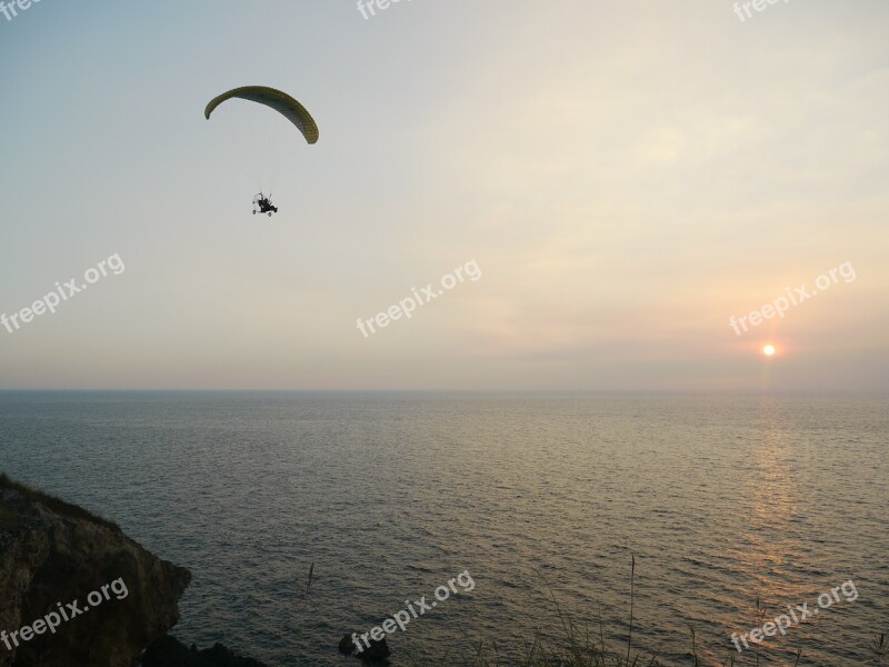 Fly Fly The Evening Sun Sea Paragliding Free Photos