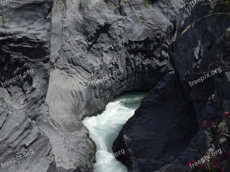 Volcanic Rock River Nature Free Photos