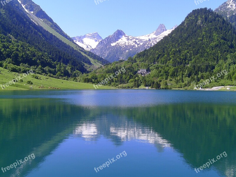 Lake Mountain Landscape Pyrenees Nature