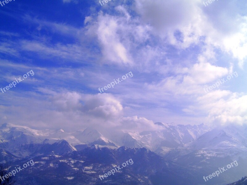 Sky Mountain Landscape Nature Cloudy Sky