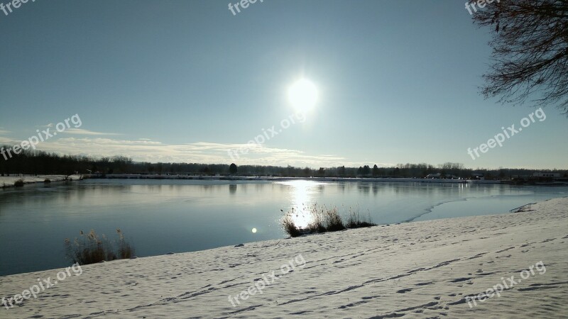 Lake Winter Wintry Ice Cold