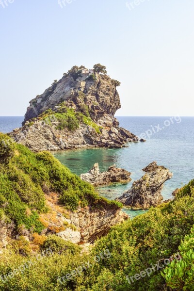 Greece Skopelos Kastri Ayios Ioannis Rock