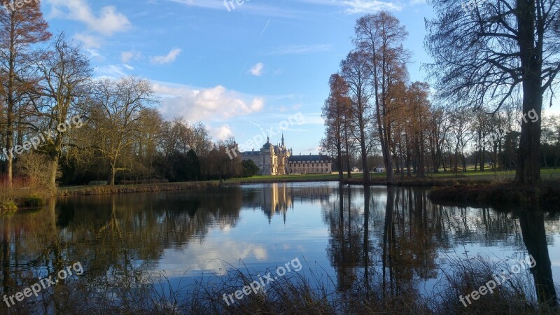 Chantilly Reflection France Renaissance Water