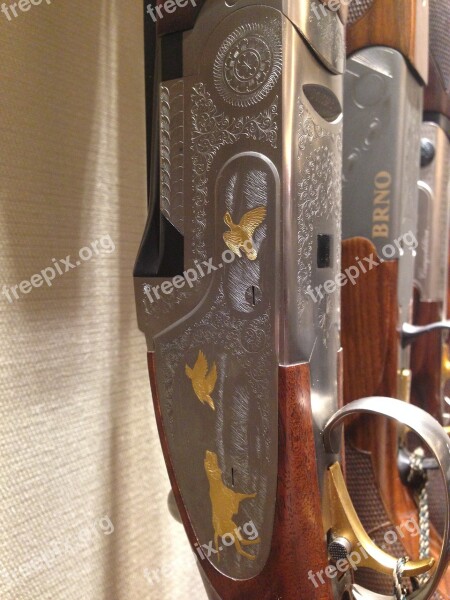 Engraving Gold Inlay Rifle Free Photos