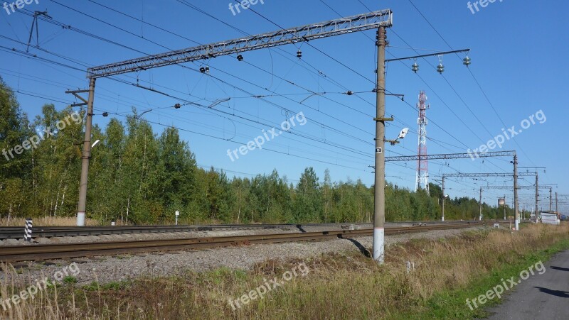 Russia Railway Moscow Region Ways Nature