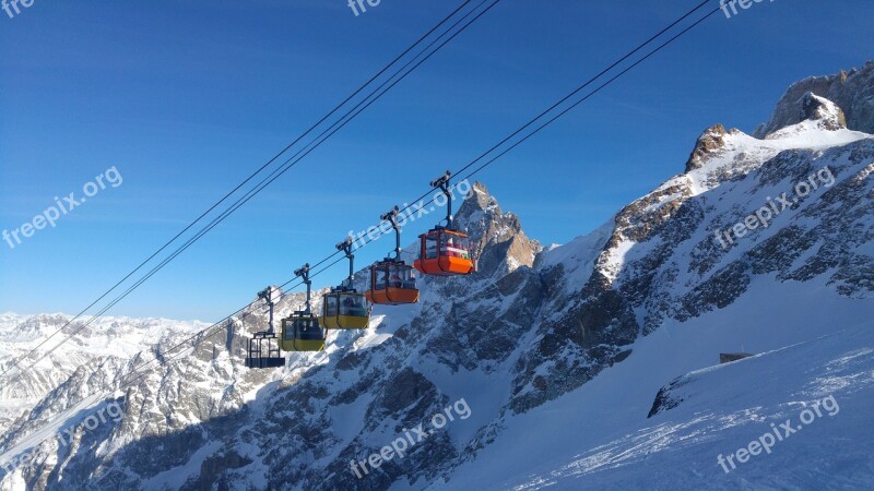 Mountain Alps Snow Cable Car Gondola