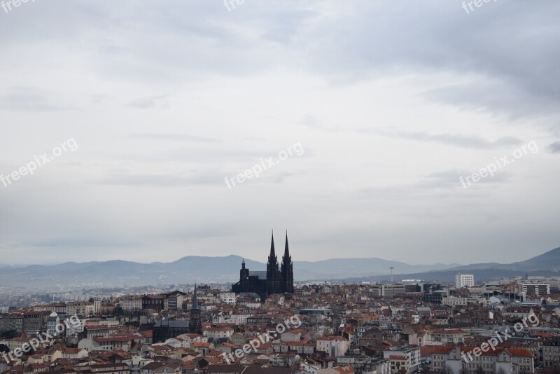 Clermont-ferrand Cathedral Landscape City Free Photos