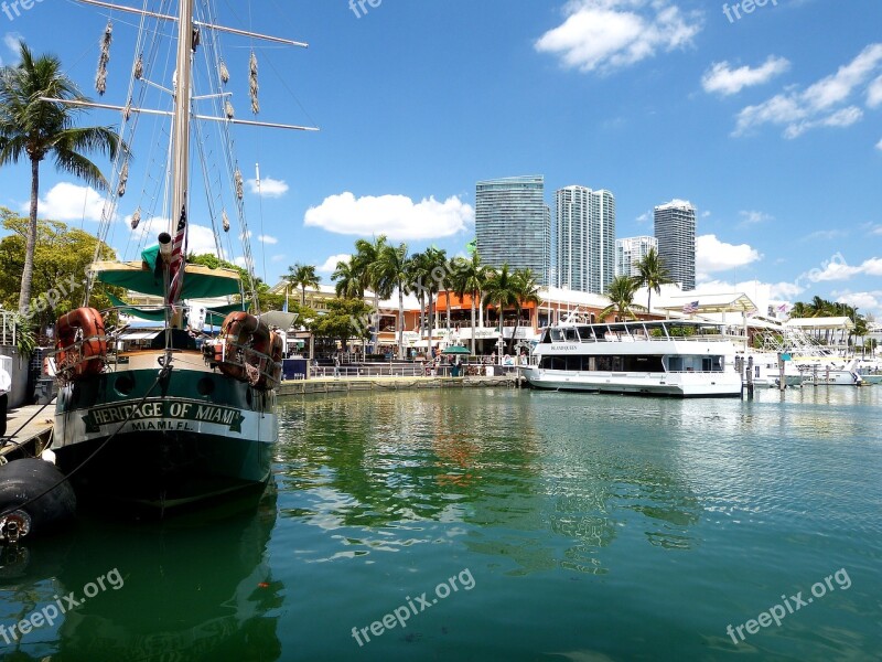 Usa Florida Miami Port Boats