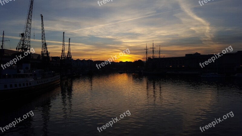 Bristol Sunset Water England Reflection