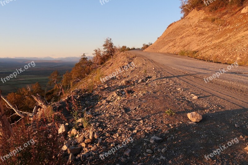 Autumn Mountains Road Serpentine Breakage