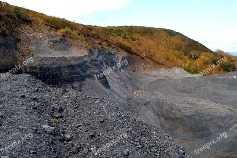 Autumn Quarry Mountains Perlite Stones