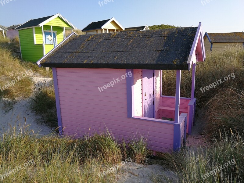 Badehytte Pink Siv Beach Late Summer