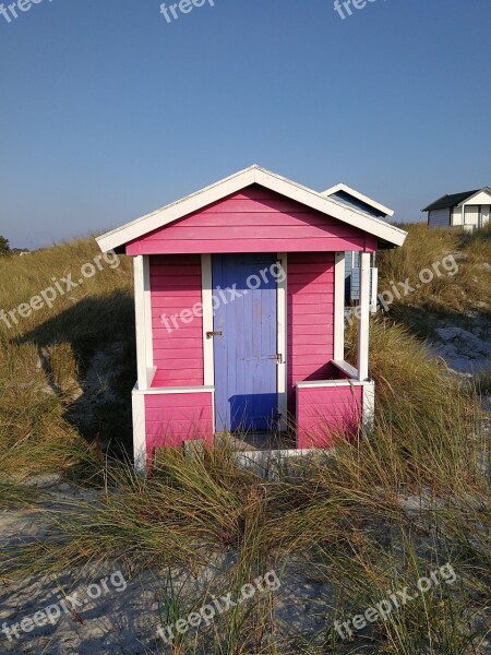 Badehytter Pink Beach Sand Siv