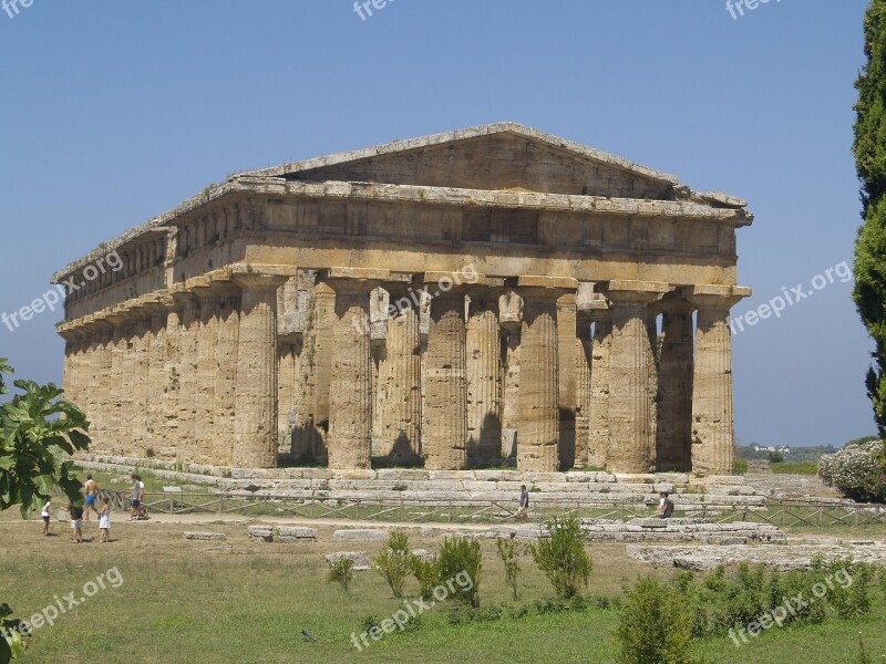 Paestum Greek Temple Italy Free Photos