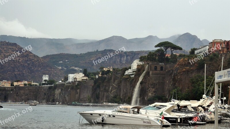 Rainy Waterfall Italy Landscape Travel