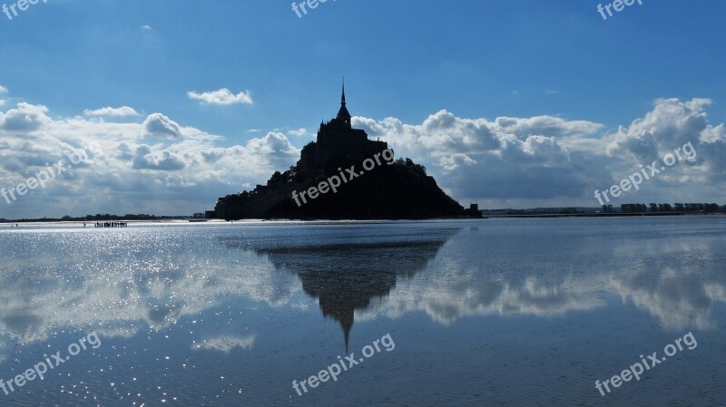 Mont Saint Michel Abbey Normandy Bay Brittany