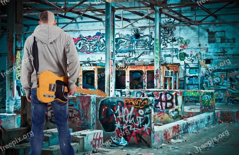 Young Man Boy Guitar Musician