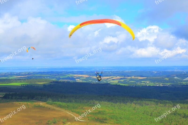 Parachute Hang Gliding Flying Paragliding Sky