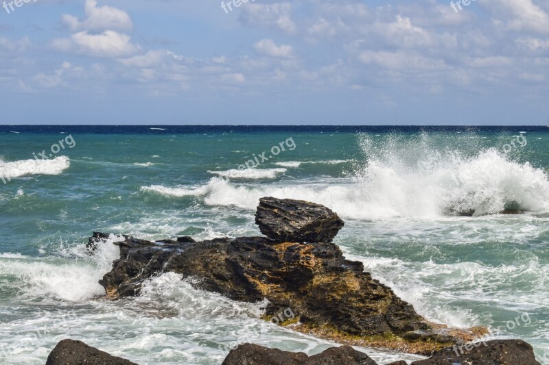 Rocky Coast Waves Sea Nature Shore