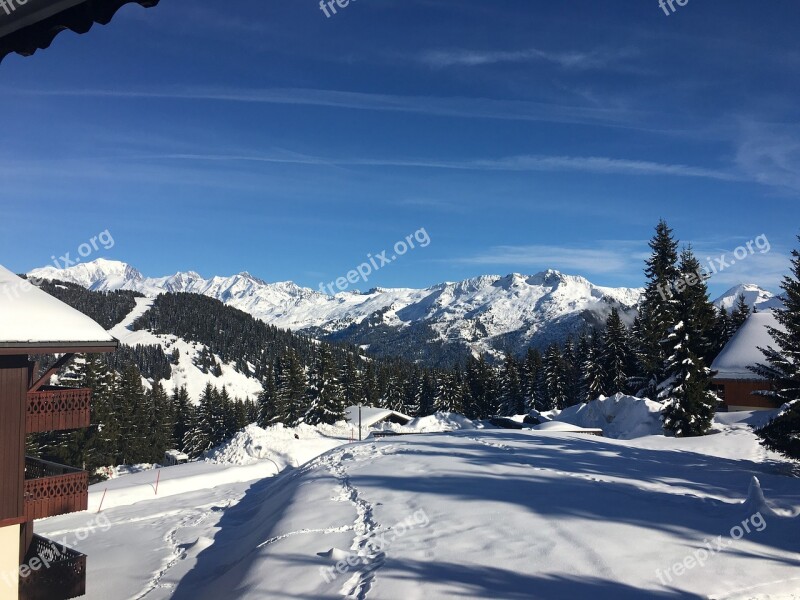 Mountain Snow Chalet Holiday Alps