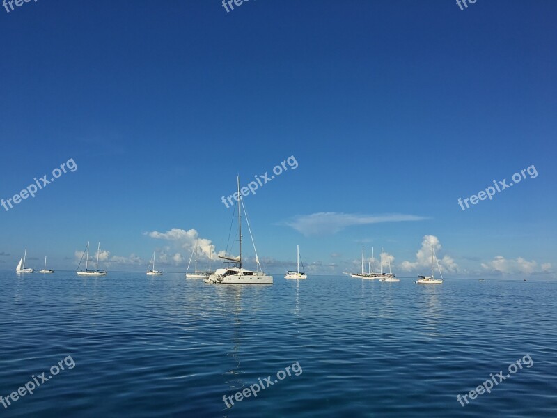 Catamaran Sea Caribbean Sky Sailing