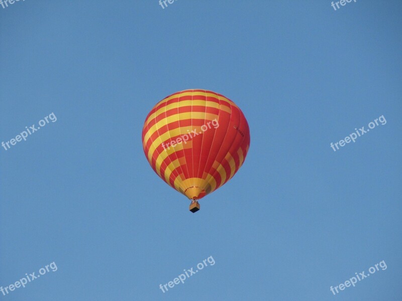 Hot Air Balloon Partly Cloudy Sky Free Photos