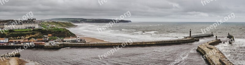 Whitby Harbour Harbor Seascape Landscape