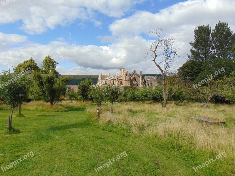 Melrose Abbey Scotland Historic Medieval Ruin