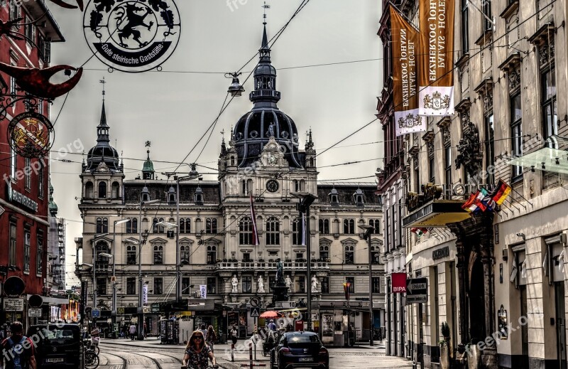 Graz Town Hall Square Rathaus Downtown