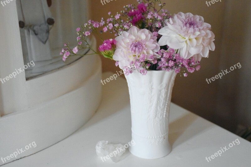 Flowers Pink White Bouquet Pink Flowers