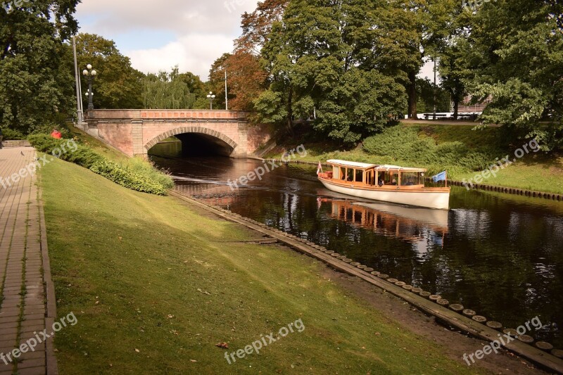 Canal Boat Travel Bridge Water