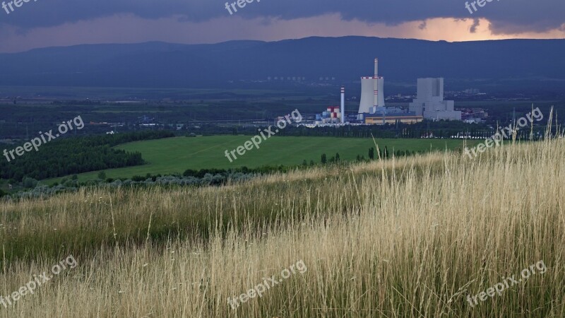 Power Station The Production Of Heat Electricity Chimney Chimneys