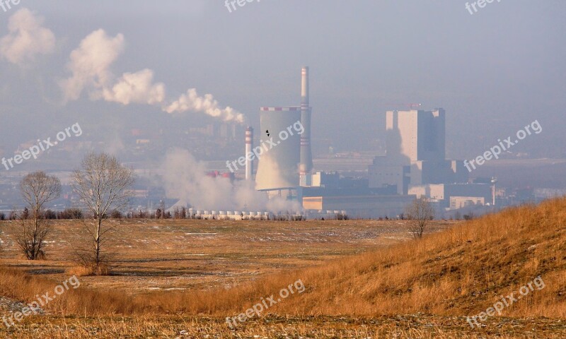 Power Station Heat Production Industry Chimney Chimneys