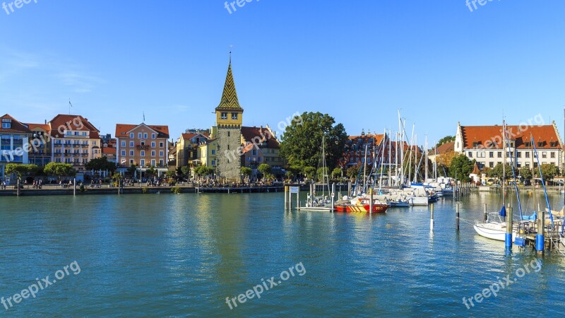 Lindau Port Lake Constance Harbour Entrance Holiday Destination