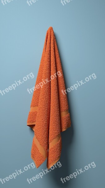 Towel Bathroom Clean New Orange