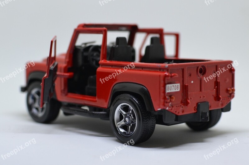 Off-road Vehicle Land Rover Red Vehicle Vehicle Open Doors Vehicle