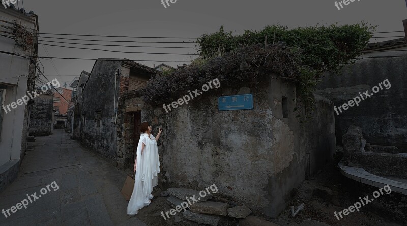 Alley Woman The Old House Nostalgia The Ancient Town