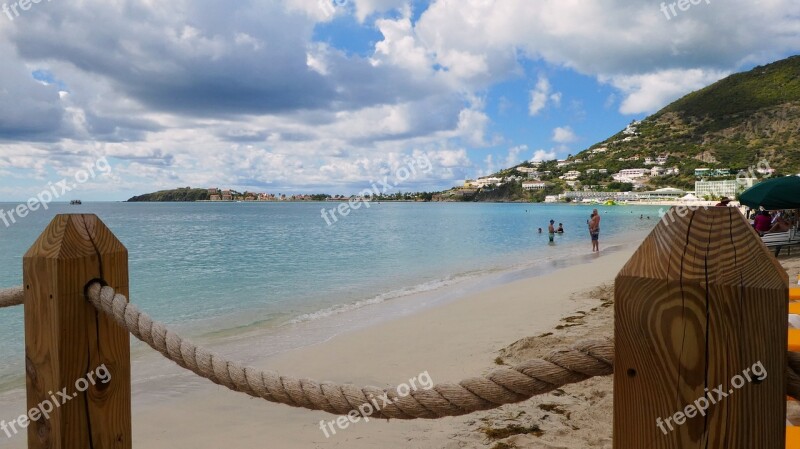 Caribbean St Maarten Philipsburg Beach Sky