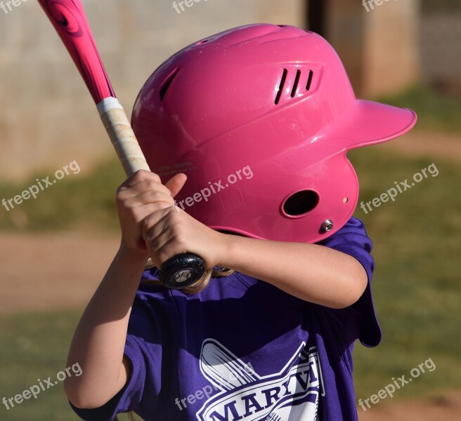 Girl At The Bat Softball Sport Player Batter