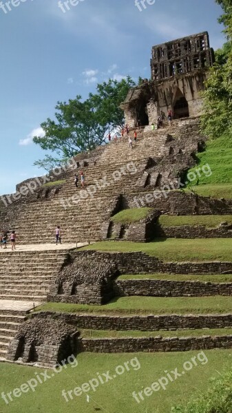 Pyramid Chiapas Ruin Free Photos