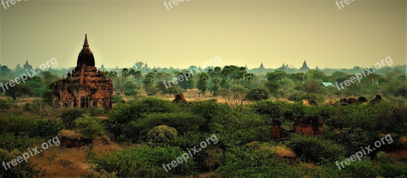 Burma Bagan Landscape Temple Free Photos