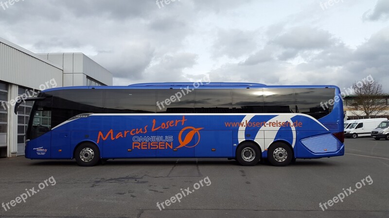 Bus Blue Sky Clouds Travel