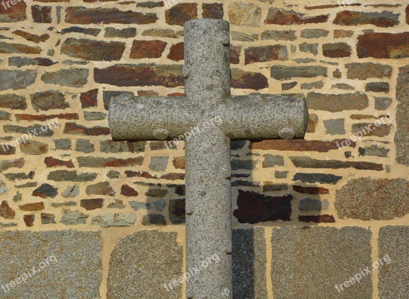 Cross Stone Monument Cross Carved Stone Church Meillac Religion