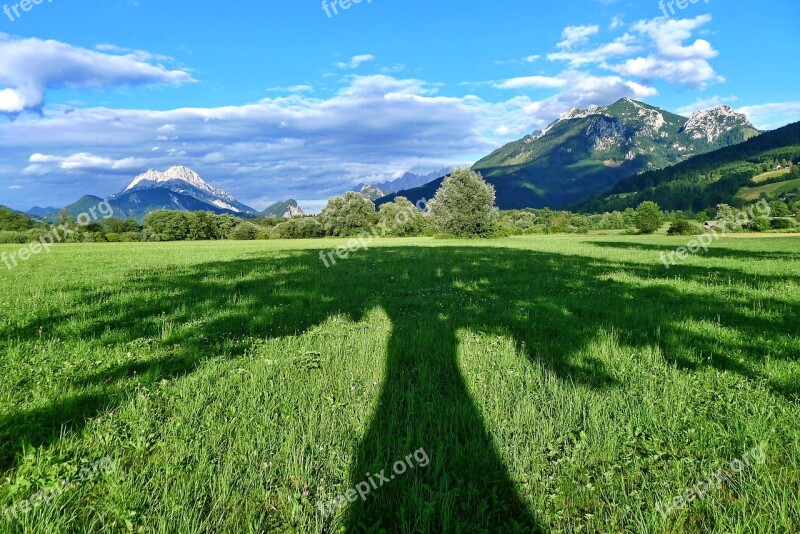 Meadow Mountains Landscape Nature Tree Shade