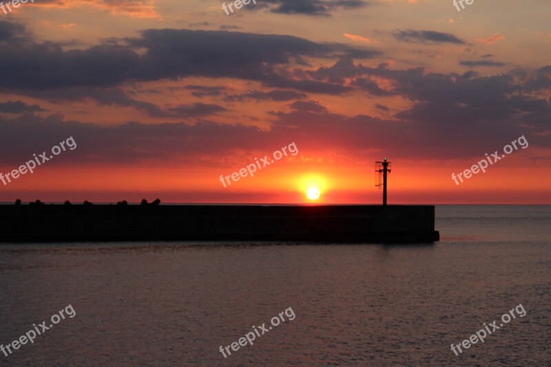 The Pier Landscape Sunset Sea Free Photos