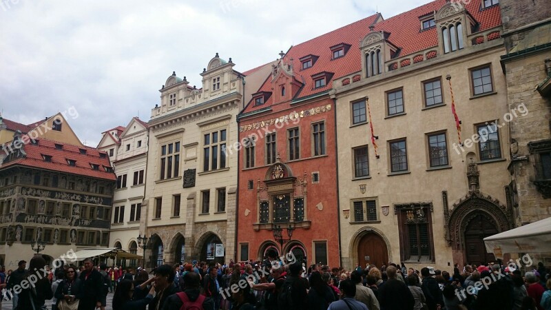 Houses Prague The Crowd Tour Monument