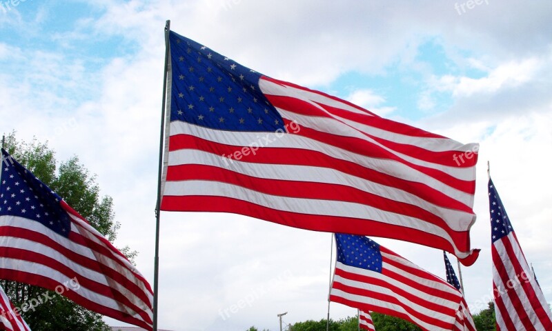 Flag Memorial Day 4th Of July Red White