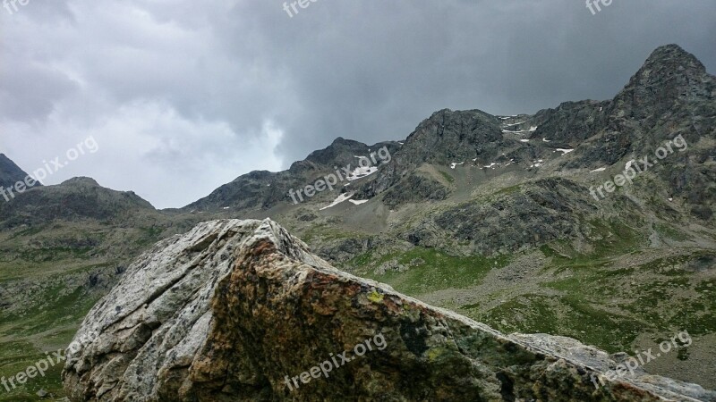 Cloudy Rocks Mountains Mountain Trekking The Alps