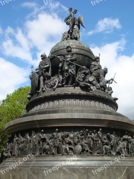 Russia Monument Veliky Novgorod The Monument To The Millennium Of Russia Showplace